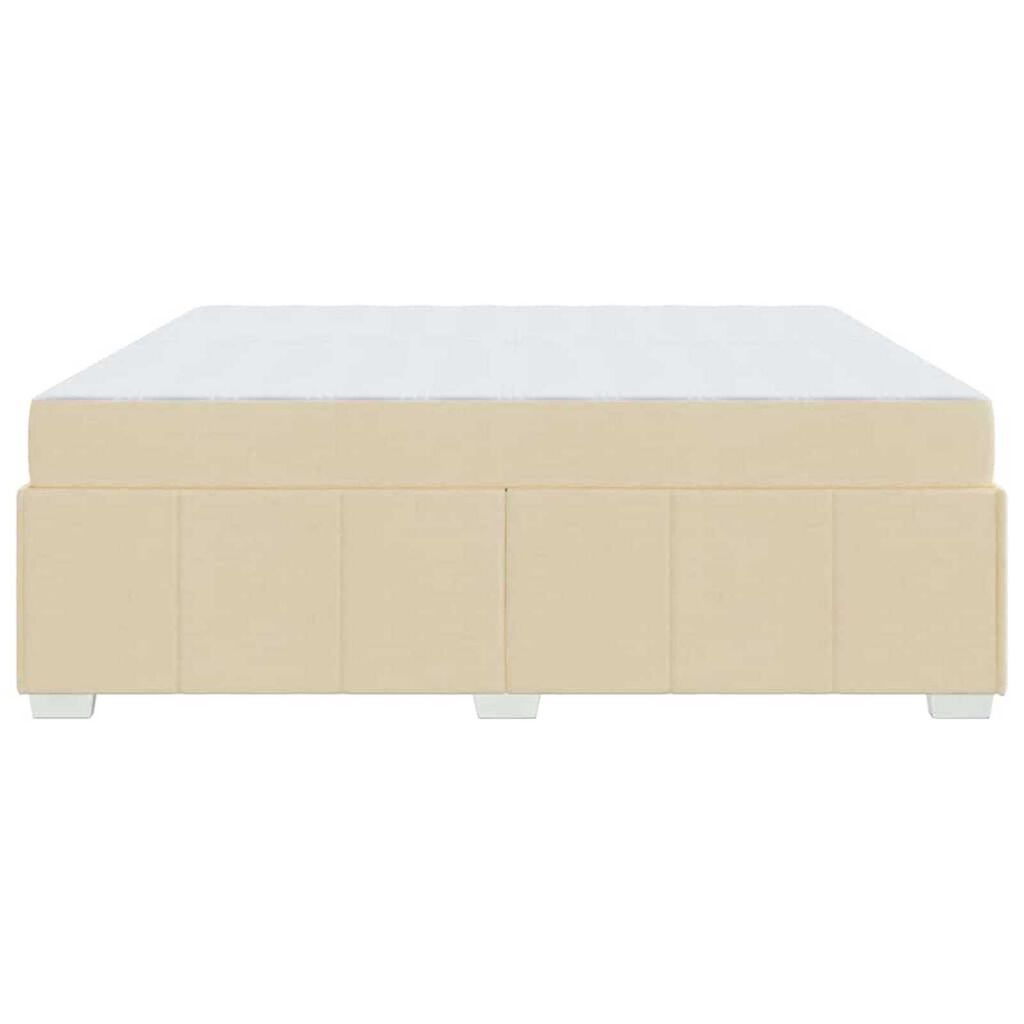 vidaXL Σκελετός Κρεβατιού με στρώμα Κρεμ 200 x 200 cm ύφασμα