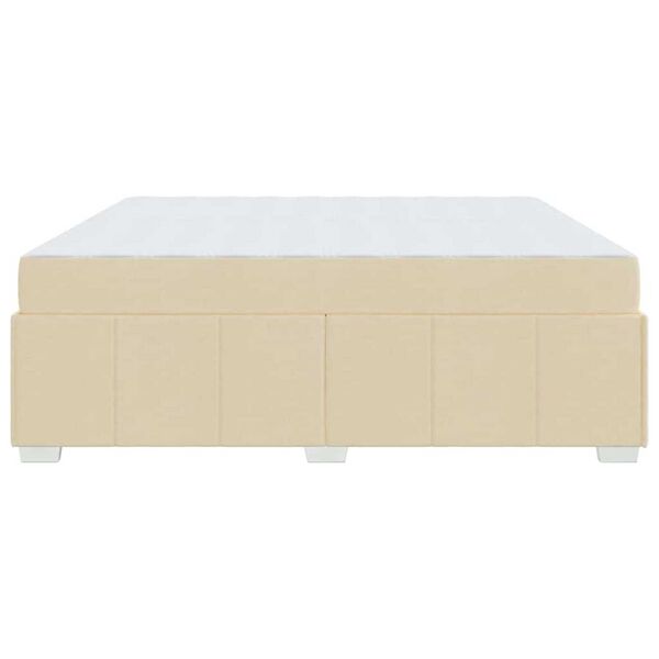 vidaXL Σκελετός Κρεβατιού με στρώμα Κρεμ 200 x 200 cm ύφασμα