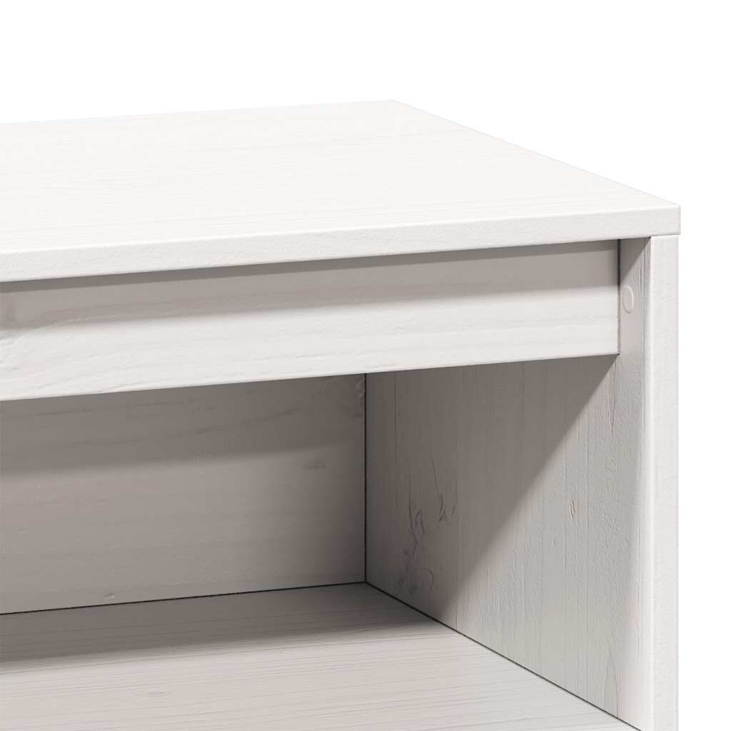 vidaXL Ντουλάπι Ψηλό Λευκό 89x34x116,5 εκ. από Μασίφ Ξύλο Πεύκου