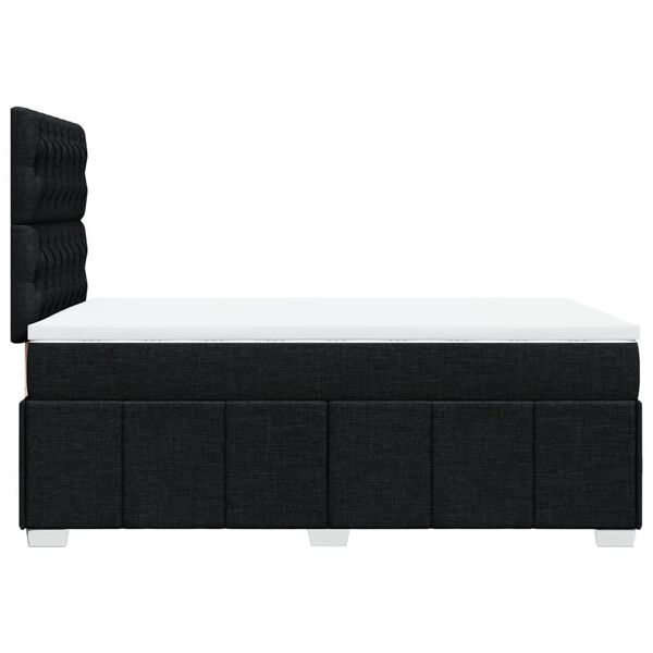 vidaXL Κρεβάτι Boxspring με Στρώμα Μαύρο 120x200 εκ. Υφασμάτινο