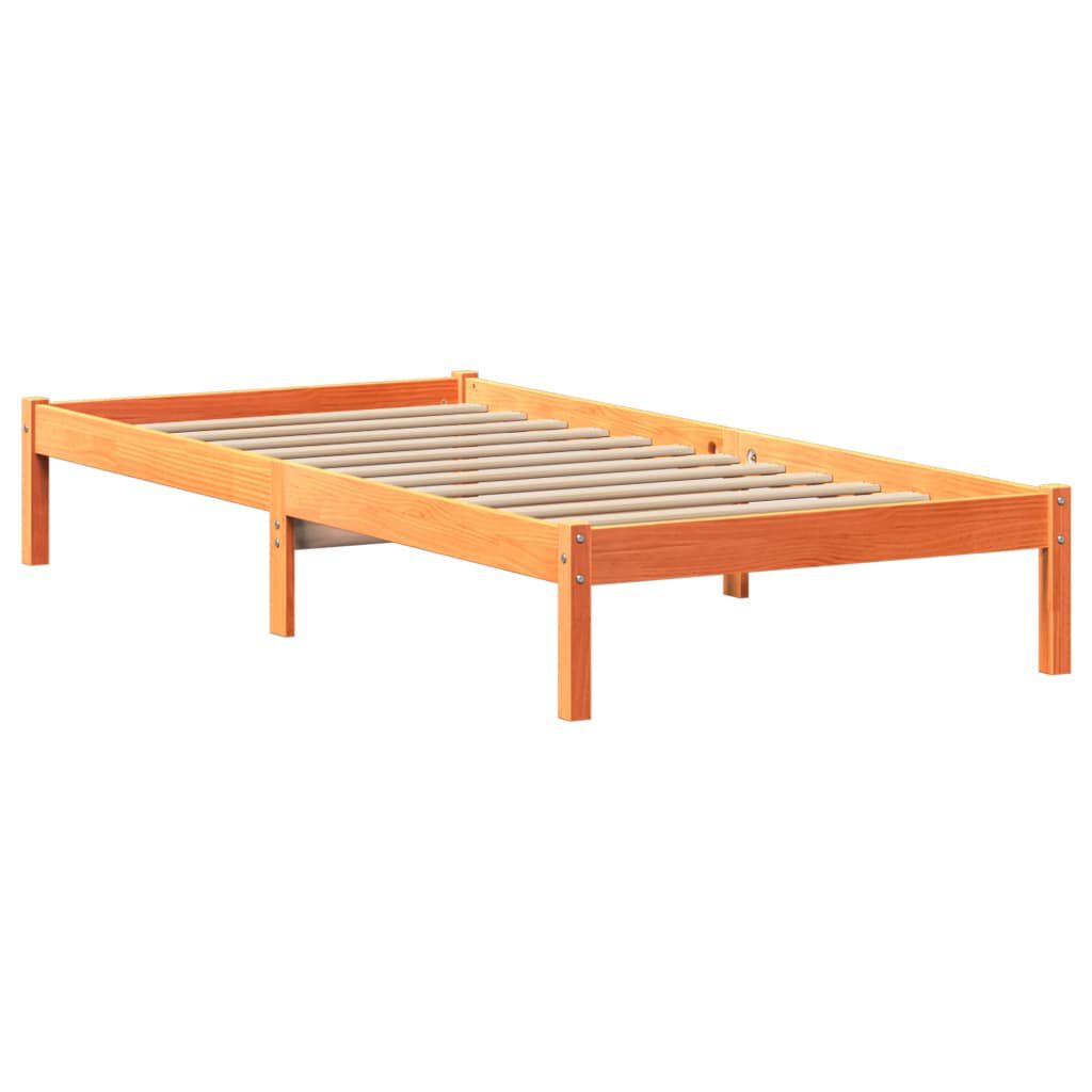 vidaXL Κρεβάτι Βιβλιοθήκη Χωρίς Στρώμα 75x190 εκ Μασίφ Ξύλο Πεύκου
