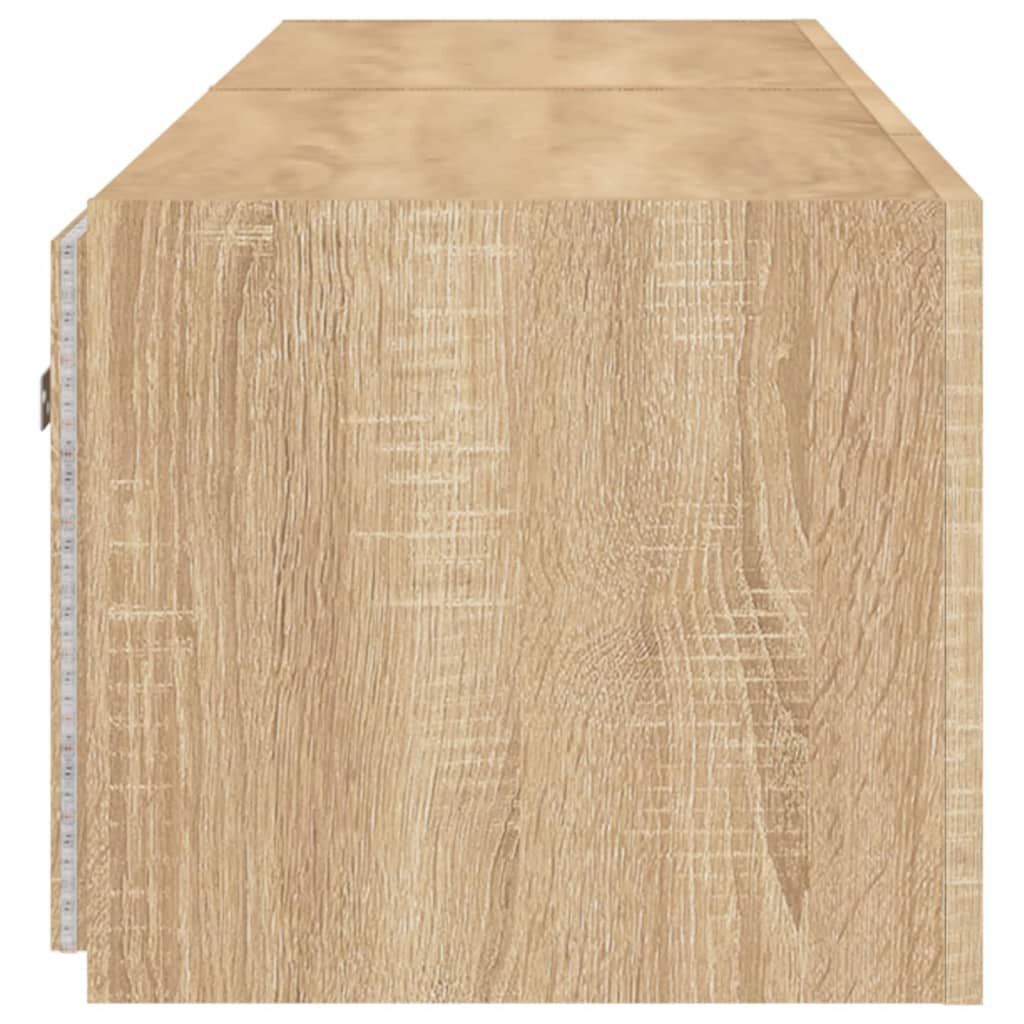 vidaXL Έπιπλα Τοίχου Τηλ. με LED 2 Τεμ. Sonoma Δρυς 80x35x31 εκ.