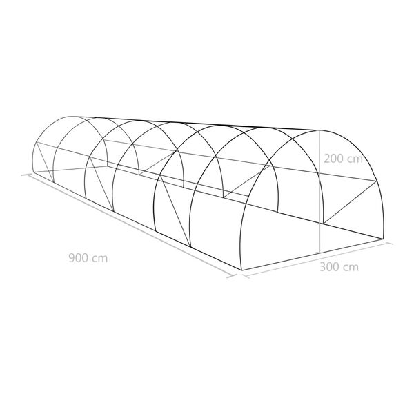 vidaXL Θερμοκήπιο 27 μ² 900 x 300 x 200 εκ.