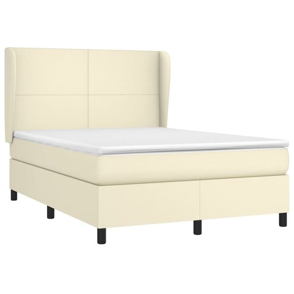 vidaXL &Kappa;&rho;&epsilon;&beta;ά&tau;&iota; Boxspring &mu;&epsilon; &Sigma;&tau;&rho;ώ&mu;&alpha; &Kappa;&rho;&epsilon;&mu; 140x190&epsilon;&kappa;. &alpha;&pi;ό &Sigma;&upsilon;&nu;&theta;&epsilon;&tau;&iota;&kappa;ό &Delta;έ&rho;&mu;&alpha;