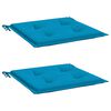 vidaXL Μαξιλάρια Καρέκλας Κήπου 2 τεμ. Μπλε 50x50x3 εκ. Oxford Ύφασμα