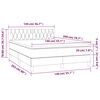 vidaXL Κρεβάτι Boxspring με Στρώμα & LED Αν.Γκρι 140x200 εκ. Βελούδινο