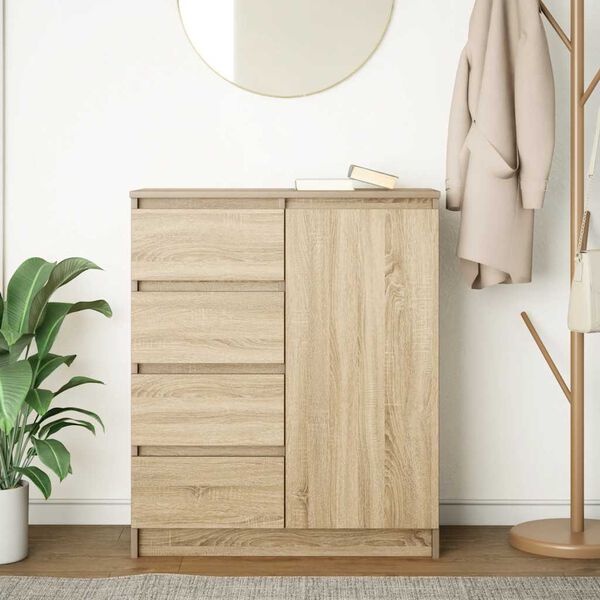 vidaXL Συρταριέρα με Συρτάρια Sonoma Δρυς 71x35x84 εκ. από Επεξ. Ξύλο