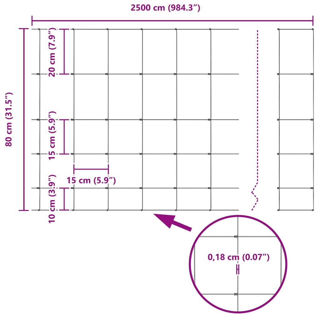 vidaXL Περίφραξη Πεδίων 0.8x25 μ. Γαλβανισμένος Χάλυβας