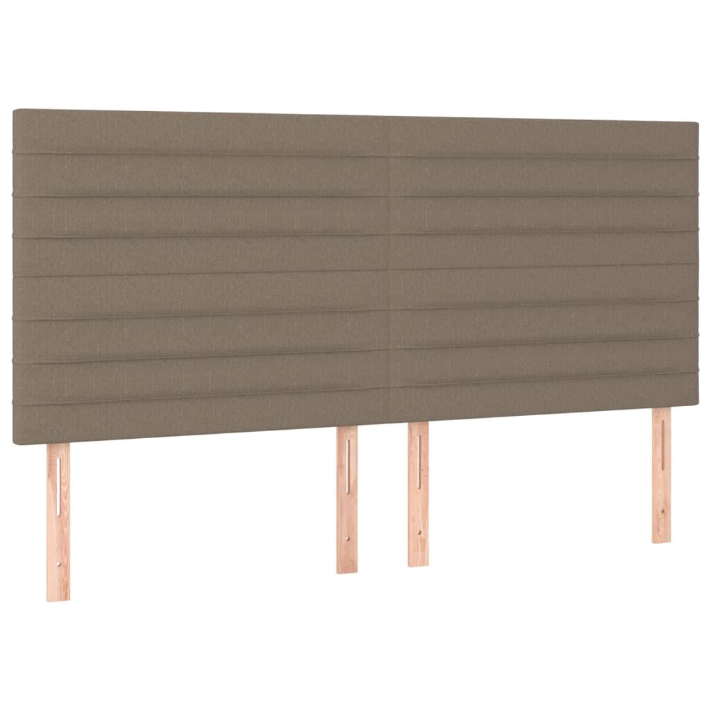 vidaXL Κρεβάτι Boxspring με Στρώμα & LED Taupe 200x200 εκ. Υφασμάτινο