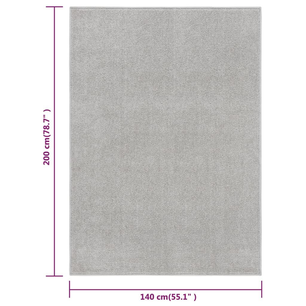 vidaXL Χαλί Κοντό Πέλος Ανοιχτό Γκρι 140 x 200 εκ.