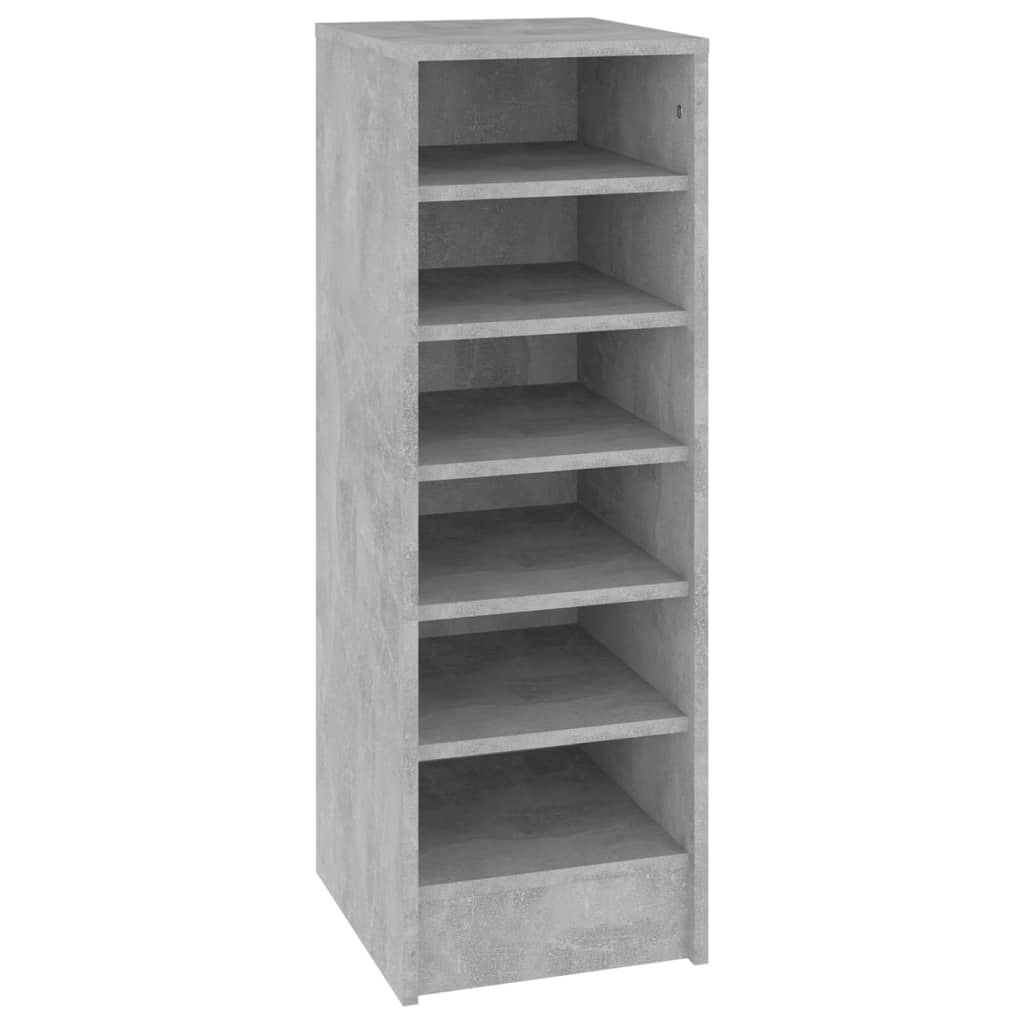 vidaXL Παπουτσοθήκη Γκρι Σκυροδέματος 31,5x35x90 εκ. από Επεξ. Ξύλο