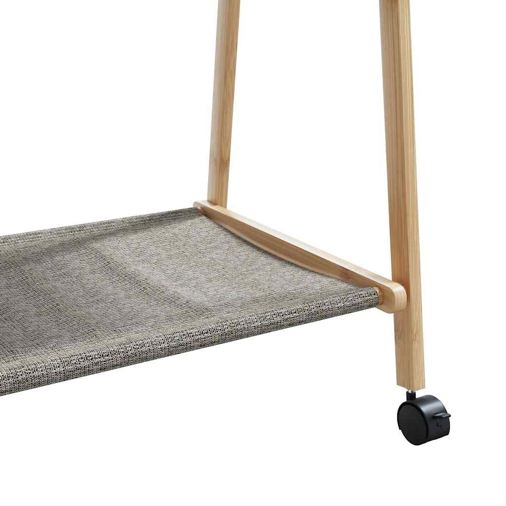 vidaXL Ράφι ρούχων με ράφια και ρόδες 96x45,5x155,5 cm Μπαμπού