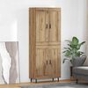vidaXL Highboard 2 pcs Artisan Oak Σύνθετο Ξύλο και Γυαλί