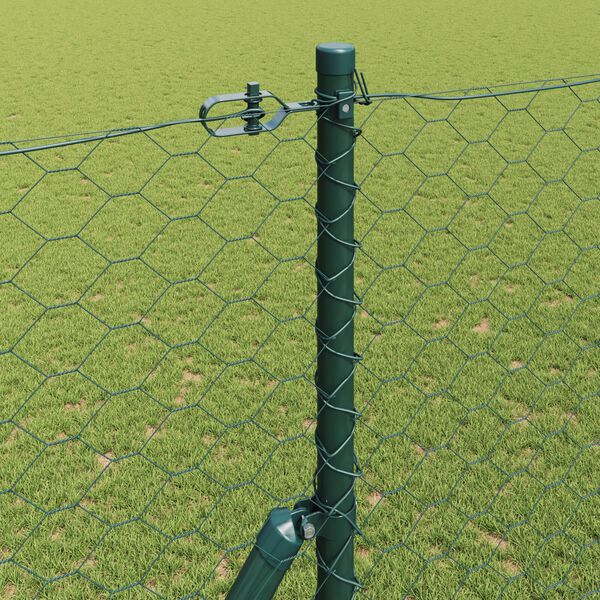 vidaXL Hexagon Fence Πράσινη 1.5x100 μ Χάλυβας