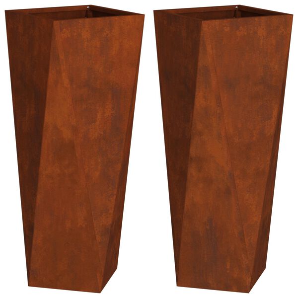vidaXL &Gamma;&lambda;ά&sigma;&tau;&rho;&alpha; 2 pcs &Sigma;&kappa; rusty 30 x 30 x 75 &epsilon;&kappa;