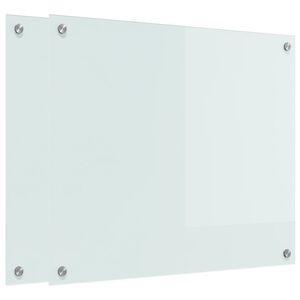 vidaXL Πίσω Πάνελ Κουζίνας Λευκό 70 x 60 cm σκληρυμένο γυαλί