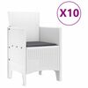 vidaXL Σέτ φαγητού για κήπο 11 pcs Λευκό Rattan Polt