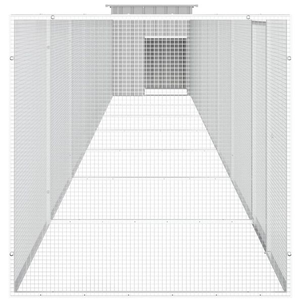 vidaXL Κοτέτσι - Κλουβί Γκρι 800x91x100 εκ. από Γαλβανισμένο Χάλυβα