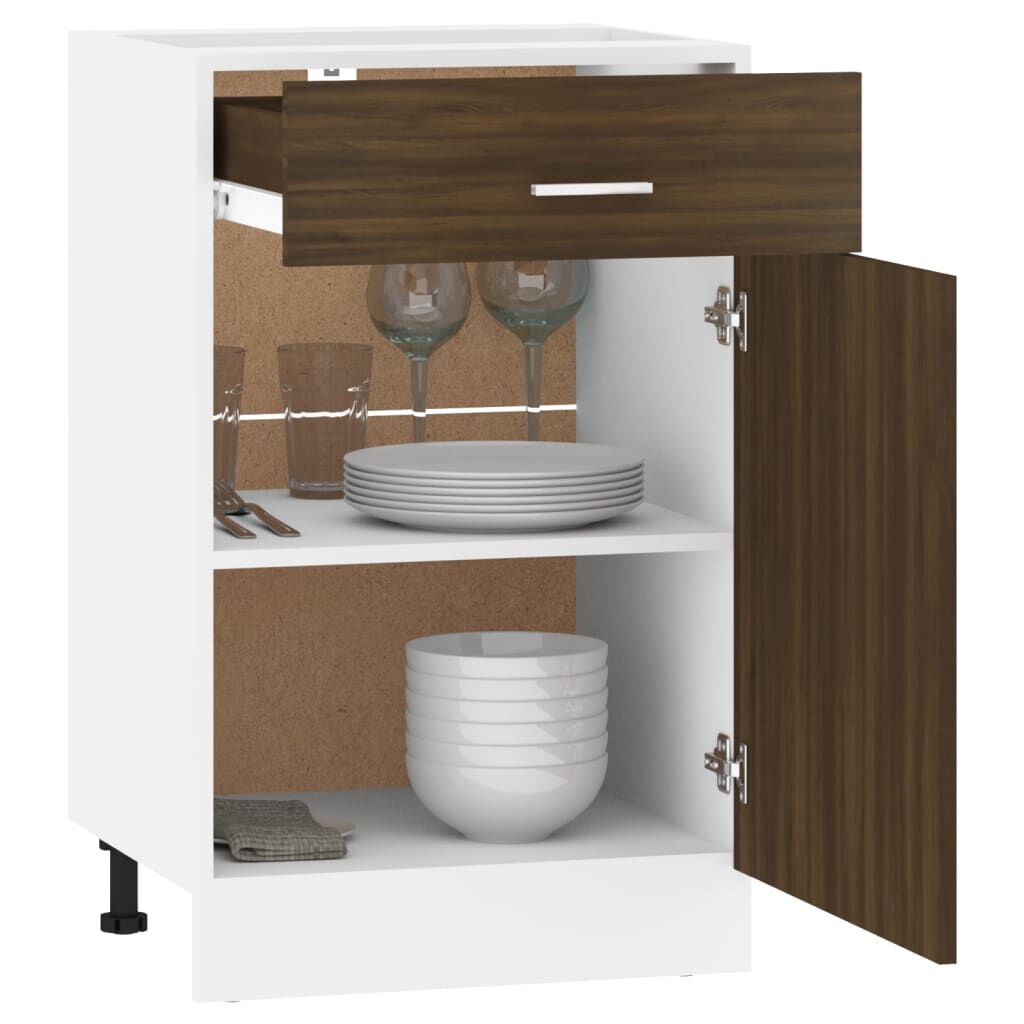 vidaXL Έπιπλο Με Συρτάρι Lyon Καφέ Δρυς 50x46x81,5εκ.