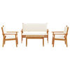 vidaXL Σετ Καναπέ Κήπου 4 pcs Καφέ 75 x 45 x 38 εκ. Μασίφ ξύλο ακακίας