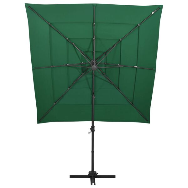 vidaXL Ομπρέλα Κήπου 4 Επιπέδων Πράσινη 250x250εκ με Ιστό Αλουμινίου
