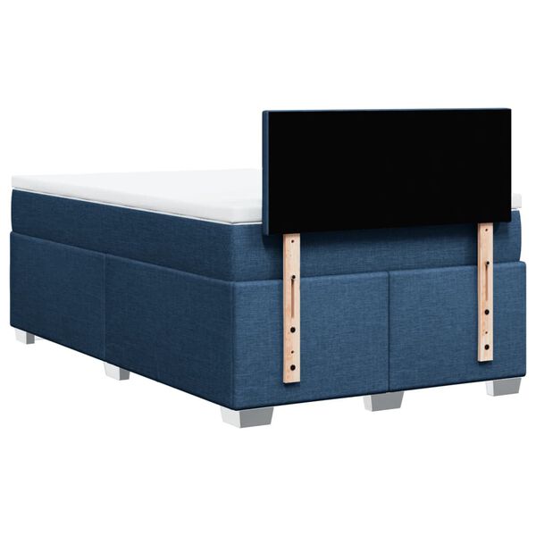 vidaXL Κρεβάτι Boxspring με Στρώμα Μπλε 120x200 εκ. Υφασμάτινο