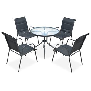 vidaXL &Sigma;&epsilon;&tau; &Tau;&rho;&alpha;&pi;&epsilon;&zeta;&alpha;&rho;ί&alpha;&sigmaf; &Epsilon;&xi;&omega;&tau;&epsilon;&rho;&iota;&kappa;&omicron;ύ &Chi;ώ&rho;&omicron;&upsilon; 5 &Tau;&epsilon;&mu;&alpha;&chi;ί&omega;&nu; &Mu;&alpha;ύ&rho;&omicron; &Alpha;&tau;&sigma;ά&lambda;&iota;&nu;&omicron;