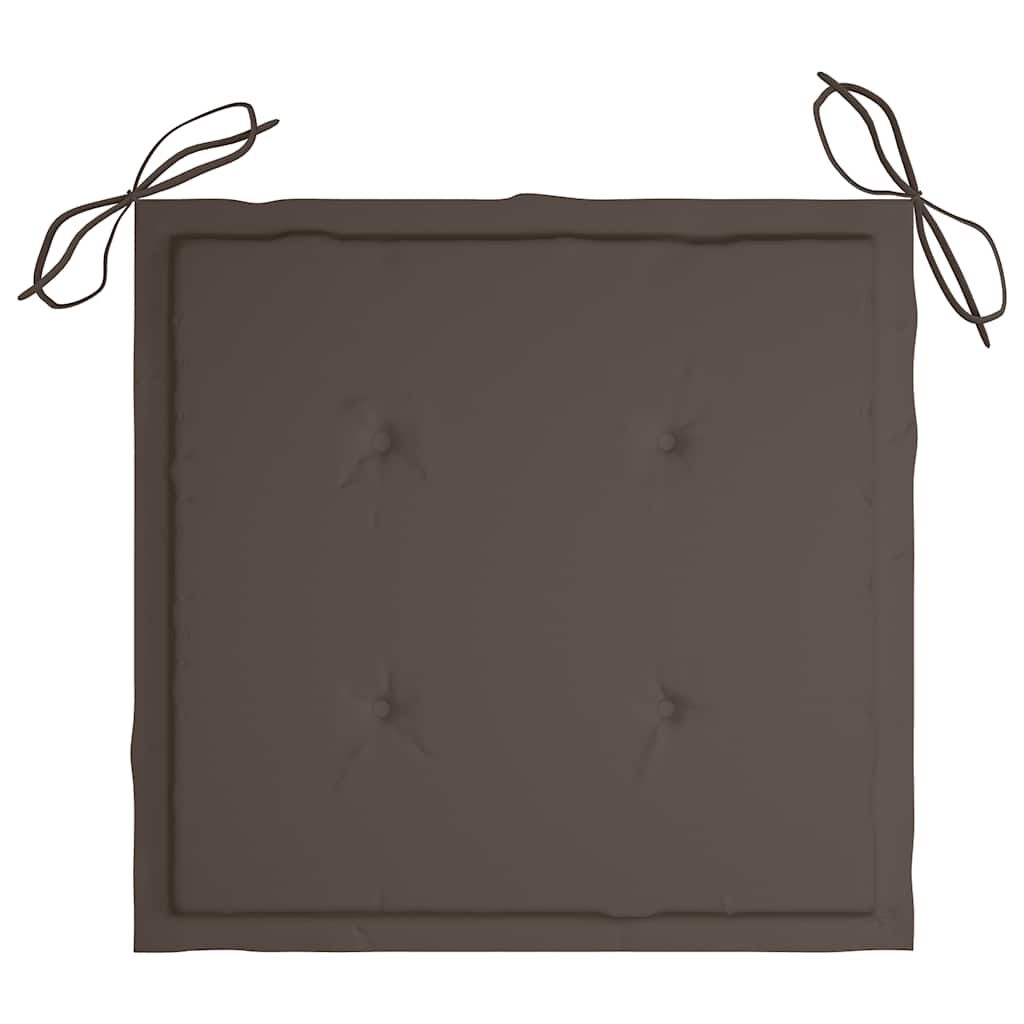 vidaXL Καρέκλες Κήπου 8 τεμ. από Μασίφ Ξύλο Teak με Taupe Μαξιλάρια