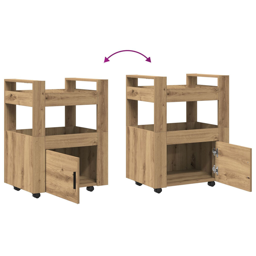 vidaXL Τροχήλατη Κουζίνα Artisan Oak 60x45x80 εκ Επεξεργασμένο Ξύλο