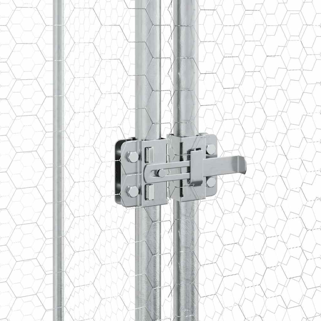 vidaXL Κοτέτσι - Κλουβί Ασημί 100x100x190 εκ. από Γαλβανισμένο Χάλυβα