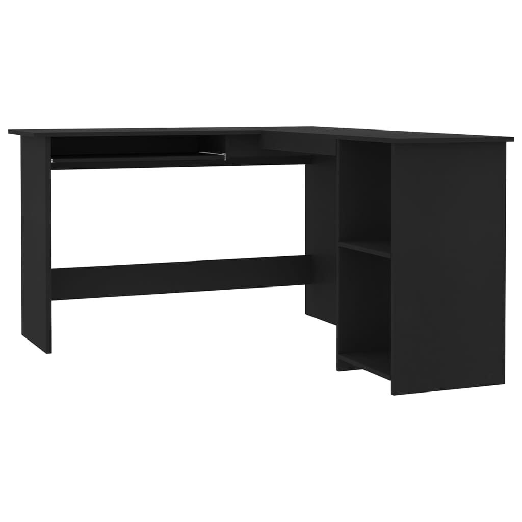 vidaXL Γραφείο Γωνιακό Μαύρο 120 x 140 x 75 εκ. από Επεξ. Ξύλο