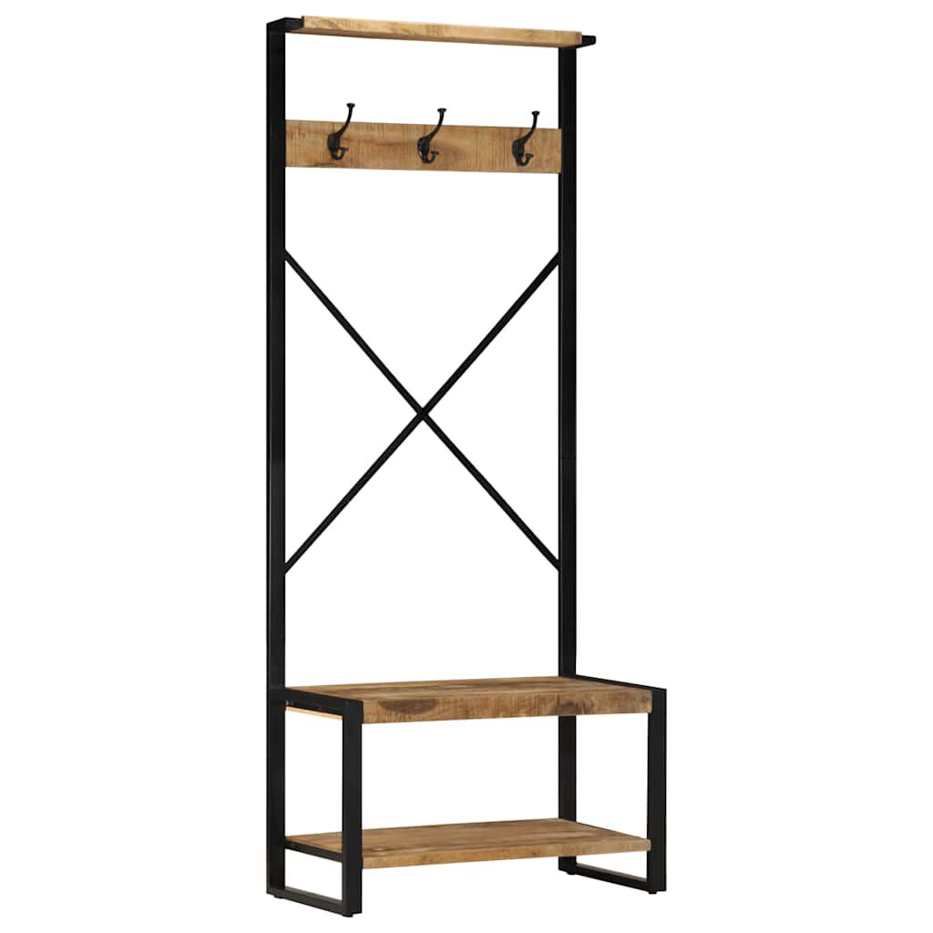 vidaXL Ράφι για ρούχα 80x40x190 cm Στερεό ακατέργαστο ξύλο Mango