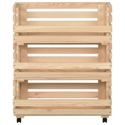 vidaXL Τρόλεϊ Λαχανικών 77 x 30 x 80 εκ. από Μασίφ Ξύλο Πεύκου