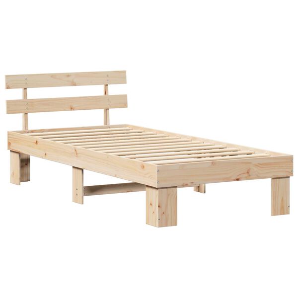 vidaXL Σκελετός Κρεβατιού Καφέ 80 x 200 cm Μασίφ ξύλο πεύκου