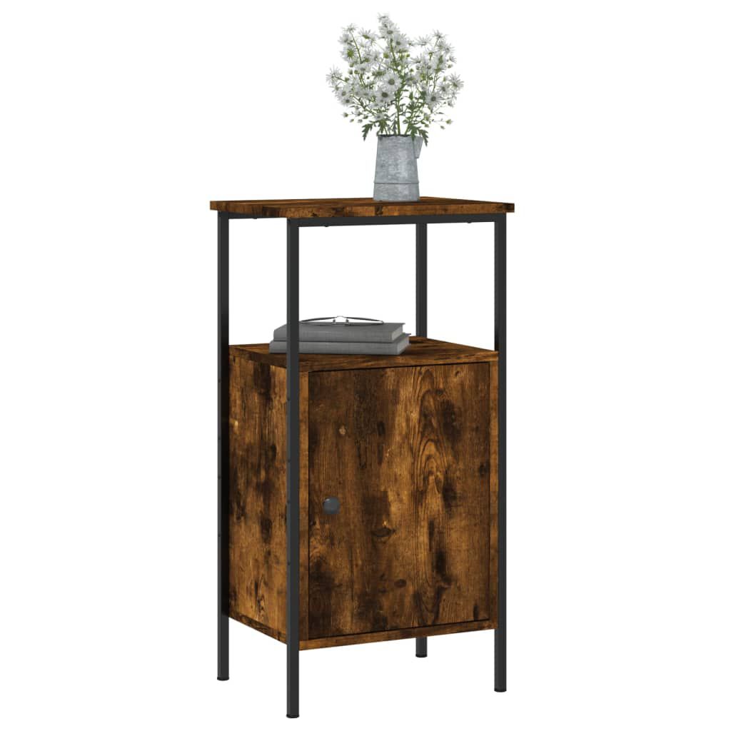 vidaXL Κομοδίνα 2 τεμ. Καπνιστή Δρυς 41 x 31 x 80 εκ. Επεξεργ. Ξύλο