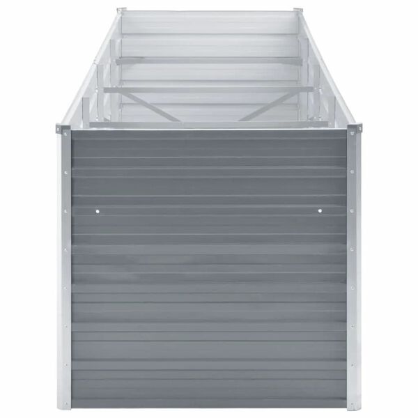 vidaXL Ζαρντινιέρα Υπερυψωμένη Γκρι 320x80x77 εκ. Γαλβανισμ. Χάλυβας