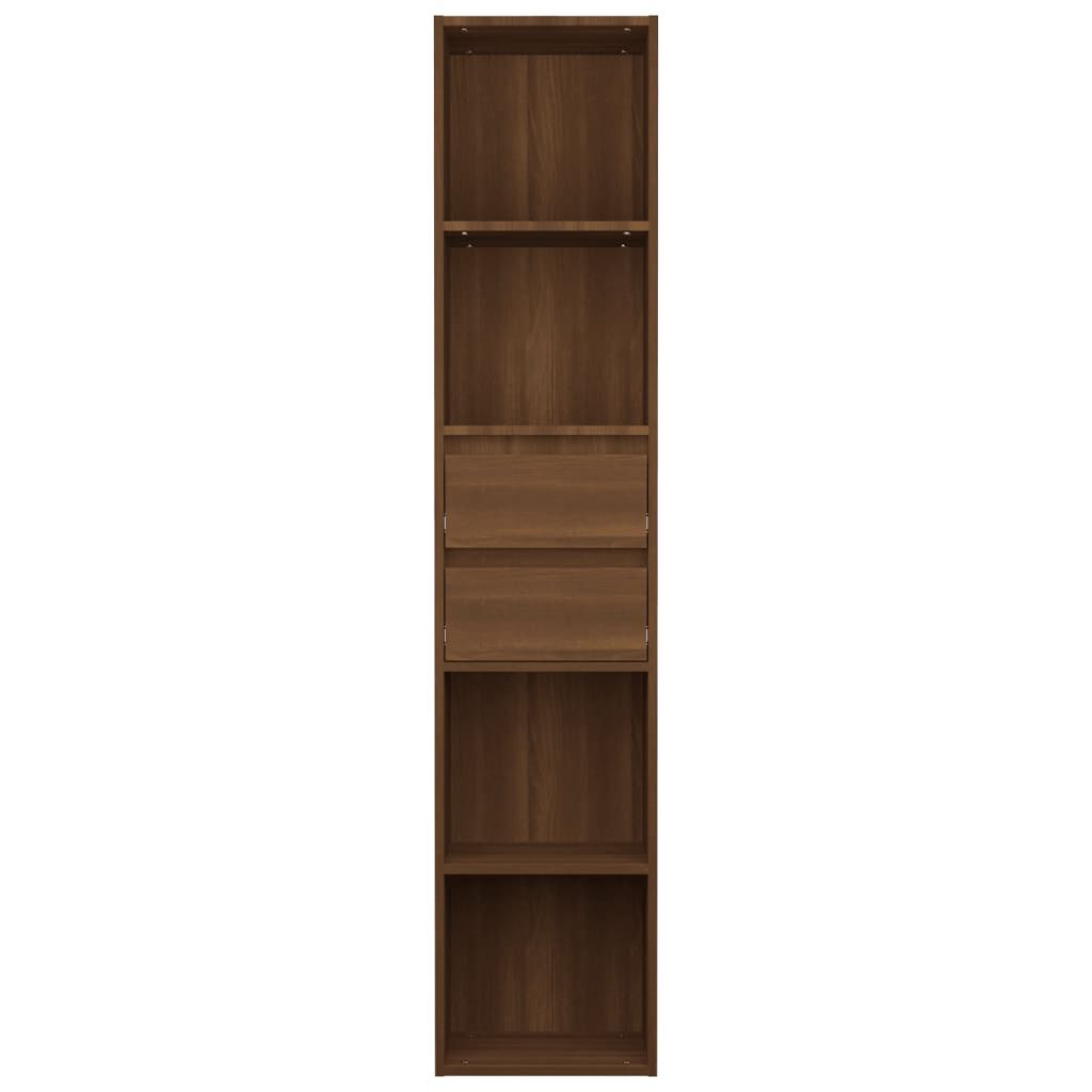 vidaXL Βιβλιοθήκη Καφέ Δρυς 36 x 30 x 171 εκ. από Επεξεργασμένο Ξύλο