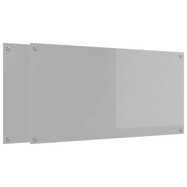 vidaXL Πίσω Πάνελ Κουζίνας 2 pcs Ανοιχτό γκρι 120 x 60 cm