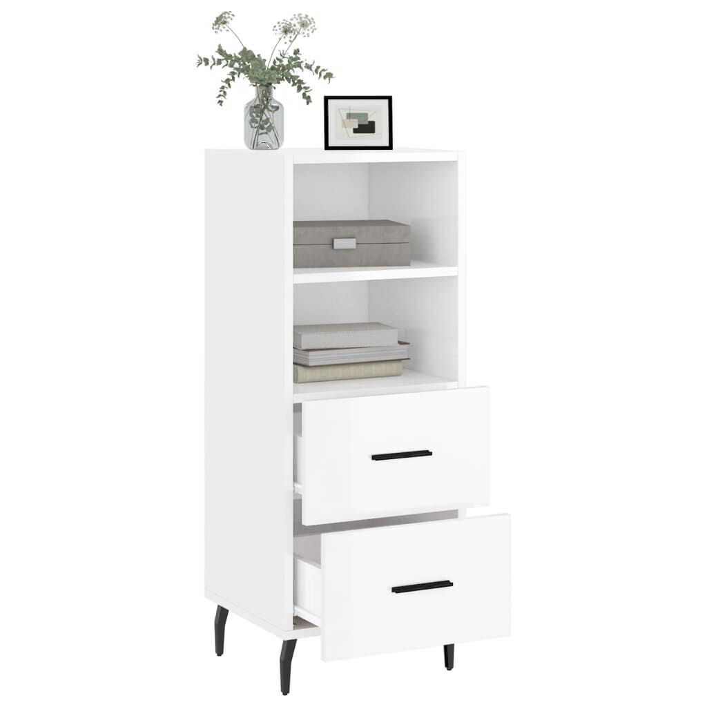 vidaXL Ντουλάπι Γυαλιστερό Λευκό 34,5x34x90 εκ. Επεξεργασμένο Ξύλο