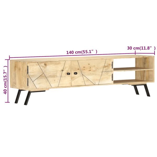 vidaXL Έπιπλο Τηλεόρασης 140 x 30 x 40 εκ. από Μασίφ Ξύλο Μάνγκο