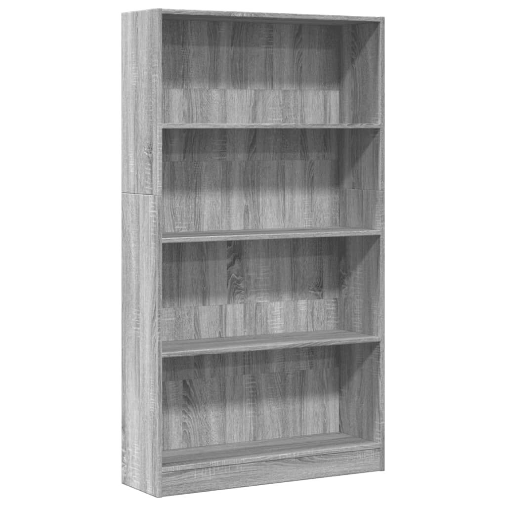 vidaXL Βιβλιοθήκη Γκρι Sonoma 80x24x143 εκ. από Επεξεργασμένο Ξύλο
