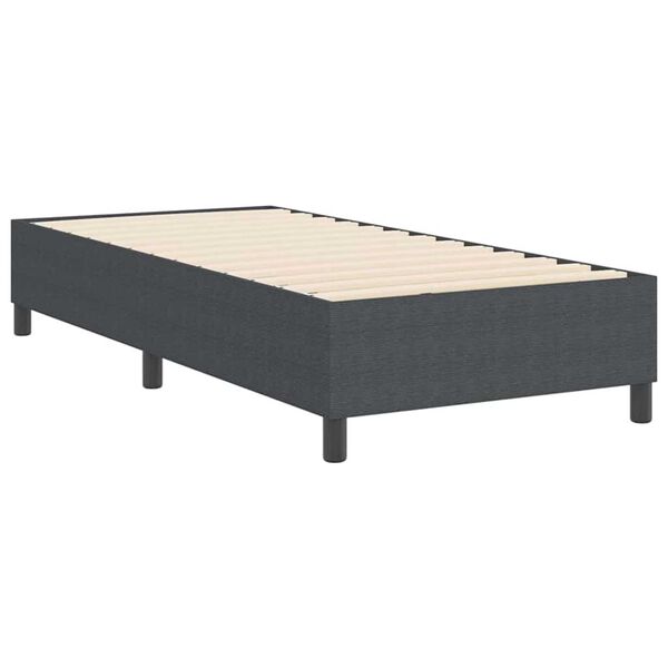 vidaXL Κρεβάτι με ελατήρια Σκούρο γκρι 90 x 200 cm Βελούδο