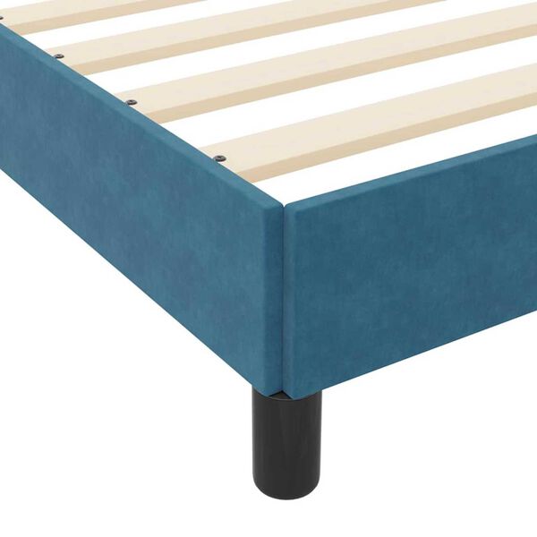 vidaXL Κρεβάτι box spring με στρώμα Σκούρο Μπλε 140 x 190 cm Βελούδο