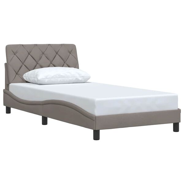 vidaXL Σκελετός Κρεβατιού Χωρίς Στρώμα Taupe 100 x 200 εκ. Υφασμάτινο