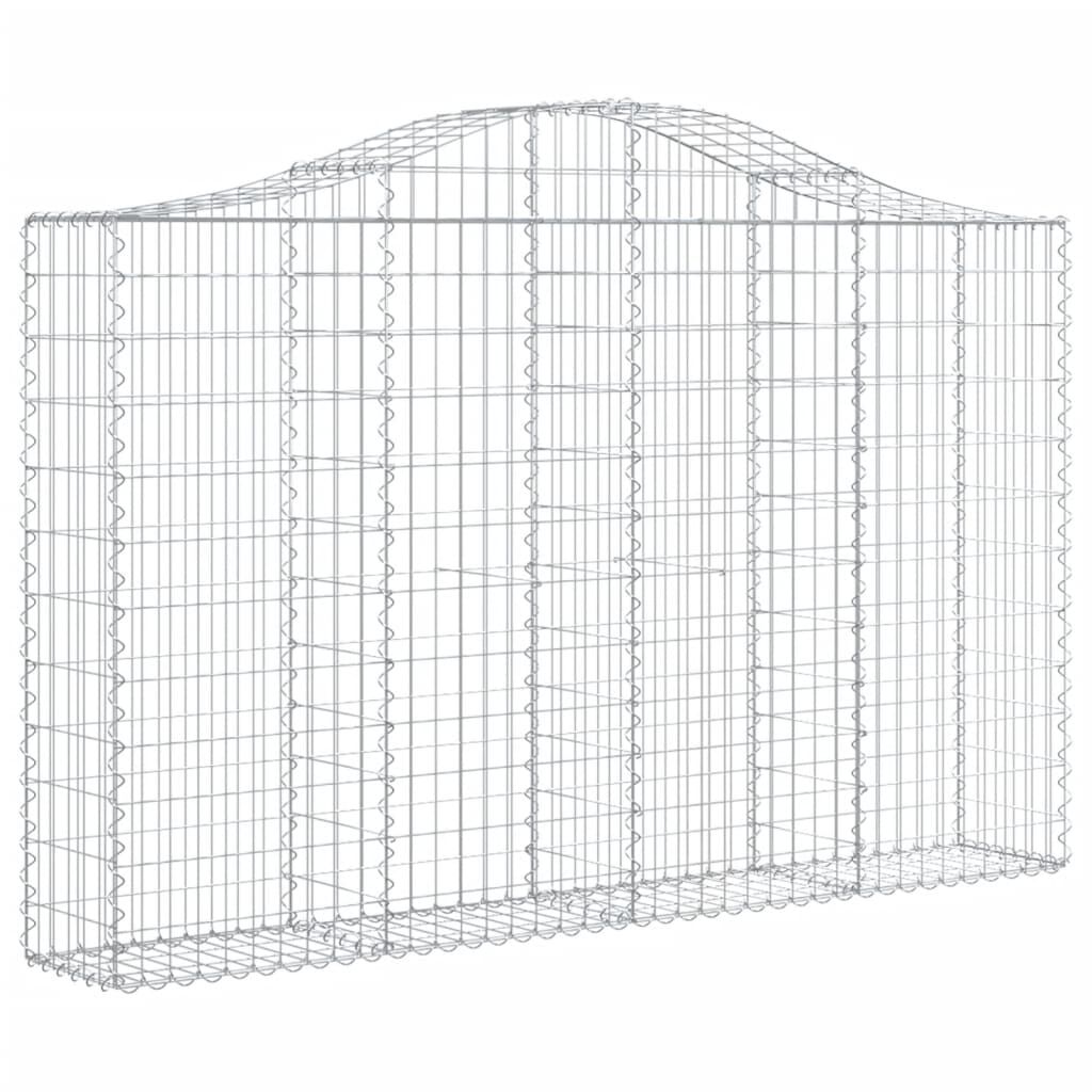 vidaXL Συρματοκιβώτια Τοξωτά 2 τεμ. 200x30x120/140 εκ. Γαλβαν. Ατσάλι