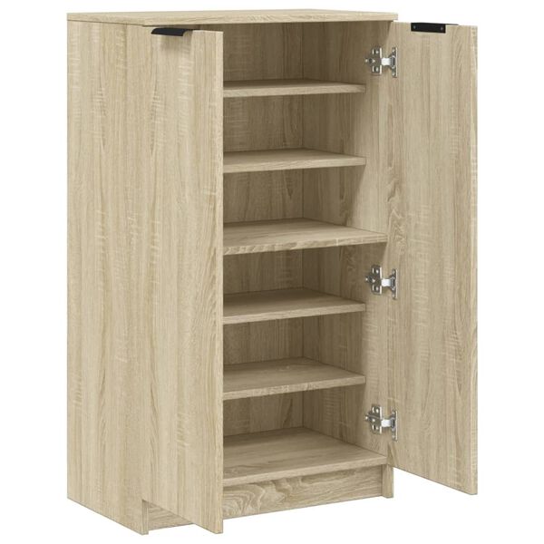vidaXL Παπουτσοθήκη Sonoma Δρυς 59x35x100,5 εκ. από Επεξεργασμένο Ξύλο