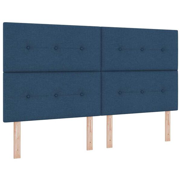 vidaXL Κρεβάτι με ελατήρια με στρώμα Μπλε 180 x 200 cm ύφασμα