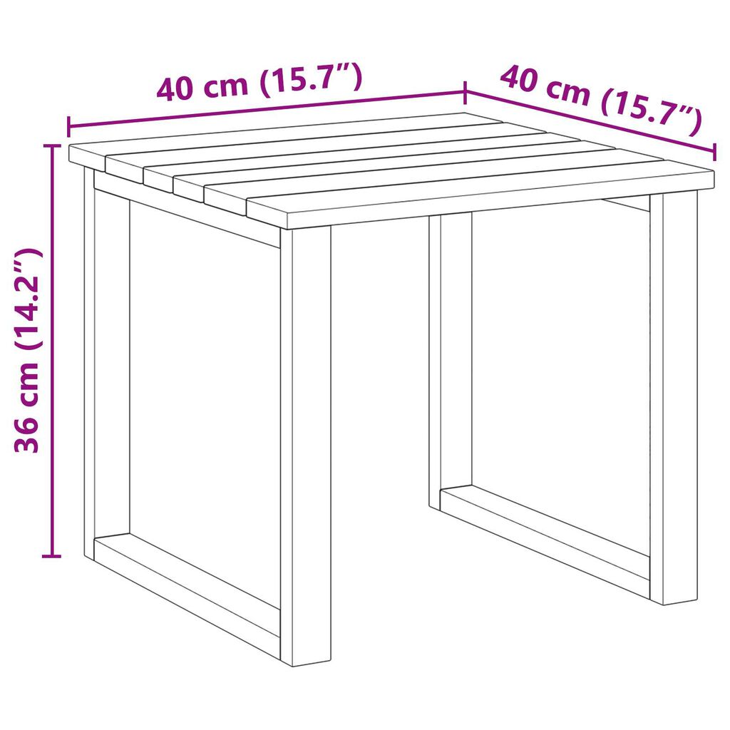 vidaXL Τραπέζι Ξαπλώστρας 40x40x36 cm Εμποτισμένο Ξύλο Πεύκου