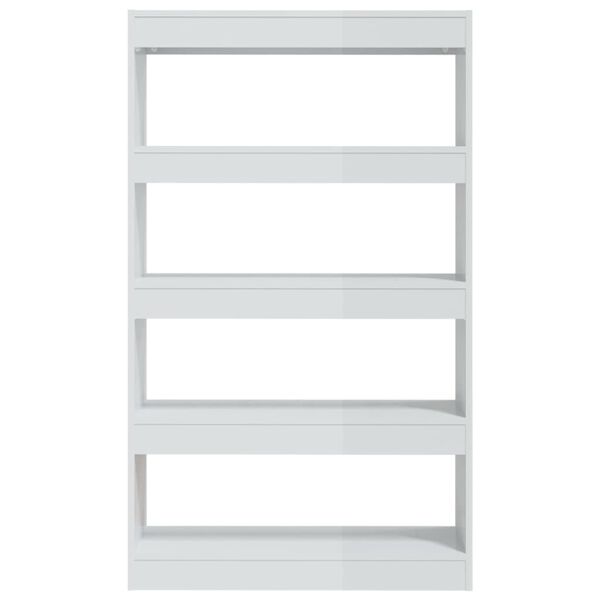 vidaXL Βιβλιοθήκη/Διαχωρ. Χώρου Γυαλ. Λευκό 80x30x135 εκ. Επεξ. Ξύλο