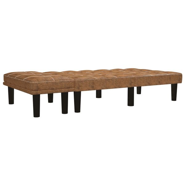 vidaXL Καναπές Διθέσιος Καφέ από Συνθετικό Καστόρι